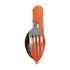 Folding Camping Cutlery Set, Multi Function Stainless Steel Spoon Fork Combo for Picnic Hiking Travel Backpacking-Orange