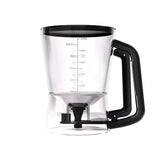 4 Cup Batter Dispenser Measuring Pitcher with Lid, Pancake Cupcake Waffle Batter Separator Jug, Clear Baking Mix Dispenser with Measurement Markings-black