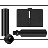 Luxury Corporate Gift Set Temperature Display Bottle Auto Umbrella Notebook, Premium Business Office Gift Hamper, All Weather Practical Employee Client Present-black
