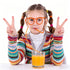 5-Pack Round Glasses-Shaped Straw, PETG, Food-Grade, Odorless, Reusable, Cute & Funny Novelty Straw