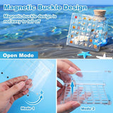 Acrylic Magnetic Seashell Display Box,Clear Sea Shell Display Box,Beach Magnet Storage Organizer Case for Seashell Diamond Beads,100 Grids,Transparent,1 Pack