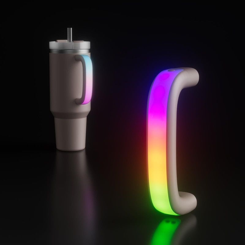 Glowing Water Cup with Colorful Handles – Creative Light Up Tumbler (Multicolor)