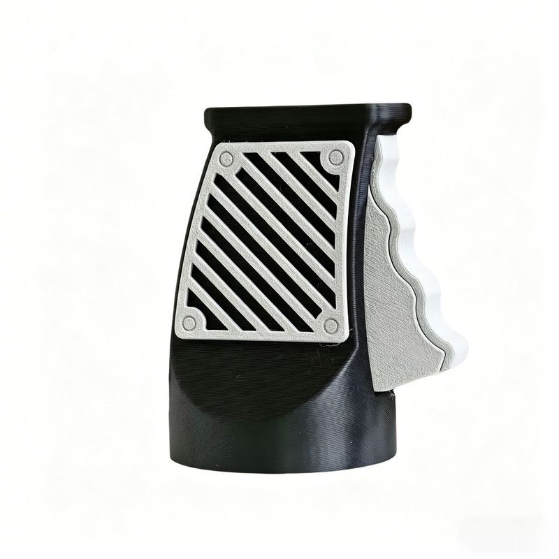 3D printed desktop ornament of a one-handed can opener, for beverages.Black