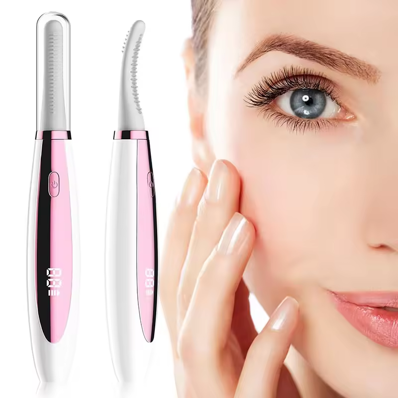 Professional Heated Eyelash Curler - Portable Electric Lash Curler with Rapid Heating - Gentle Comb Design for Long-Lasting Natural Curls - Pain-Free Makeup Tool