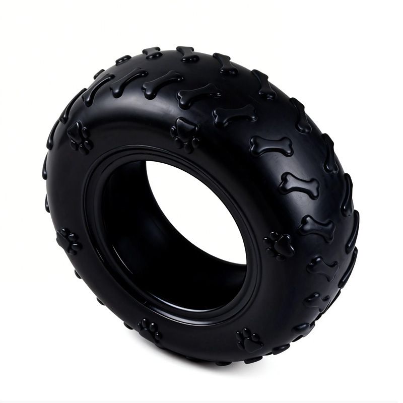 Durable Rubber Tire Dog Toy Indestructible Chew Stick for Medium Large Dogs