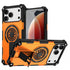 Armor Heavy Duty Magnetic Rotating Ring Kickstand Phone Case For iPhone 17 Plus, Anti-Drop Protective Cover In Orange