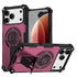 Armor Heavy Duty Magnetic Rotating Ring Kickstand Phone Case For iPhone 13 Pro Max, Anti-Drop Protective Cover In Purple