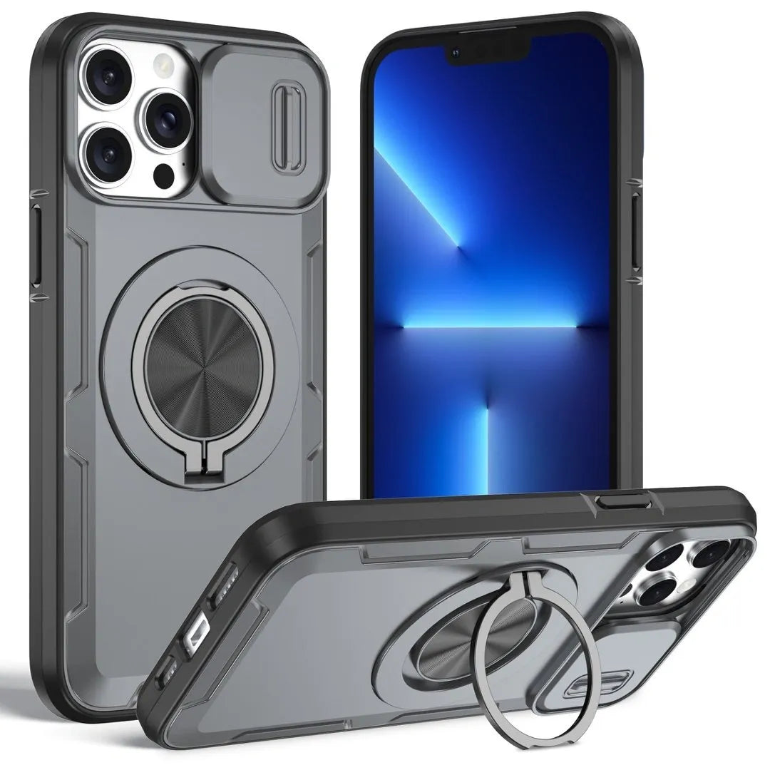 Red Warrior 2-in-1 Magnetic Sliding Lens Case grey for iPhone 12 Pro