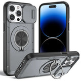 Red Warrior 2-in-1 Magnetic Sliding Lens Case grey for iPhone 15 Pro