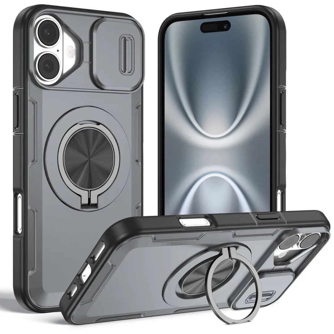 Red Warrior 2-in-1 Magnetic Sliding Lens Case grey for iPhone 17