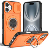 Red Warrior 2-in-1 Magnetic Sliding Lens Case orange for iPhone 16 Plus