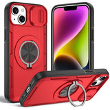 Red Warrior 2-in-1 Magnetic Sliding Lens Case Red for iPhone 14 Plus
