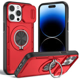 Red Warrior 2-in-1 Magnetic Sliding Lens Case Red for iPhone 15 Pro Max
