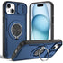 Red Warrior 2-in-1 Magnetic Sliding Lens Case blue for iPhone 15 Plus