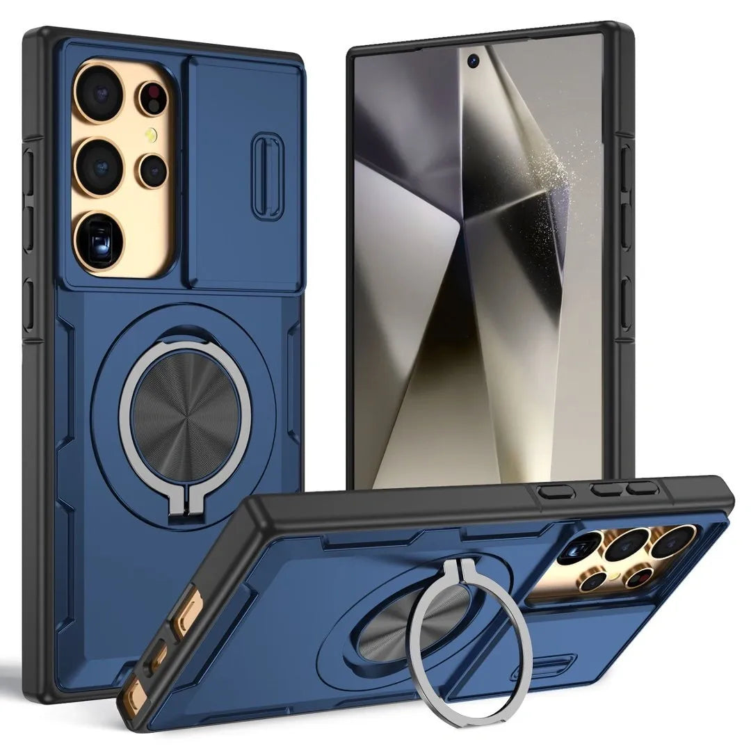2-in-1 Magnetic Sliding Lens Case, Blue for  Samsung S24Ultra