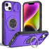Red Warrior 2-in-1 Magnetic Sliding Lens Case Purple for iPhone 14 Plus