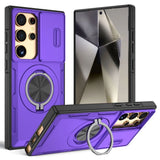 2-in-1 Magnetic Sliding Lens Case, Purple for Samsung S24Ultra