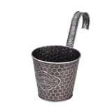 Metal Wall Planter Vertical Ribbed Design Wall Mount Flower Pot