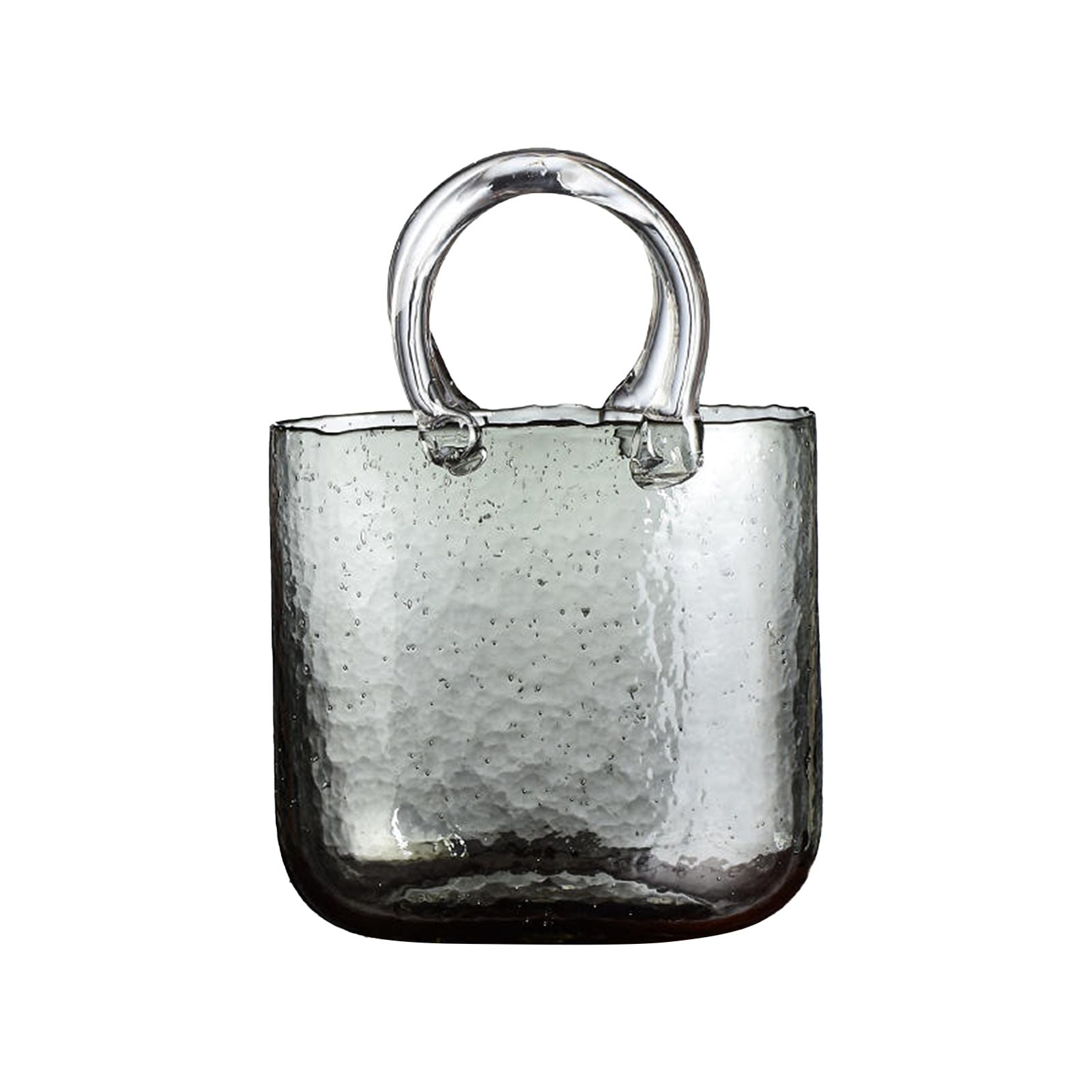 Glass Vase Transparent Hand Basket Living Room Flower Arrangement Creative Bag Fish Tank