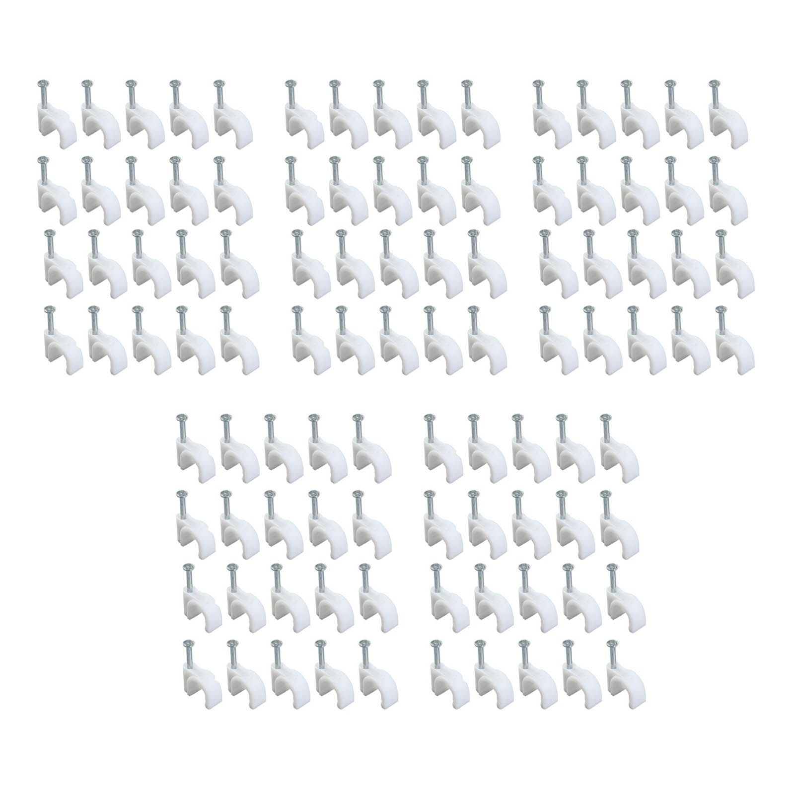 100 PCS 5mm Steel Nail Line Clip Round Cable Fixing Clips for Wall Mounted Cord Management