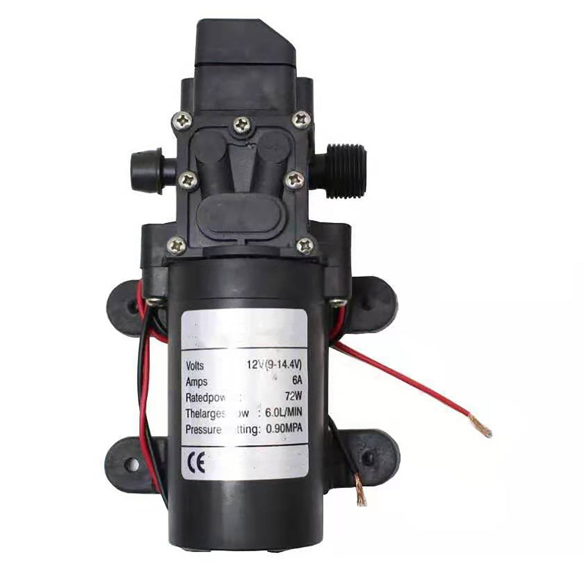 High Pressure Diaphragm Pump Smart Electric 6L Flow Rate Self Priming Pump for Car Wash Agricultural DC12V 72W