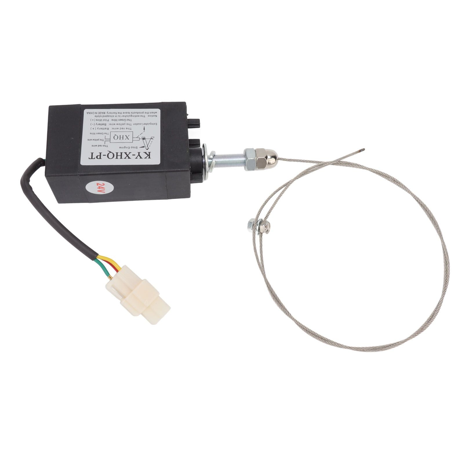 24V Engine Flameout Device ABS Stainless Steel Generator Flameout Solenoid Valve for Replacement Power On Normally Open Type