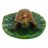 Garden Animals Statues Cute Vivid Synthetic Resin Outdoor Garden Animal Figurines for Patio Terrace Home Office Space Lotus Leaf Tortoise