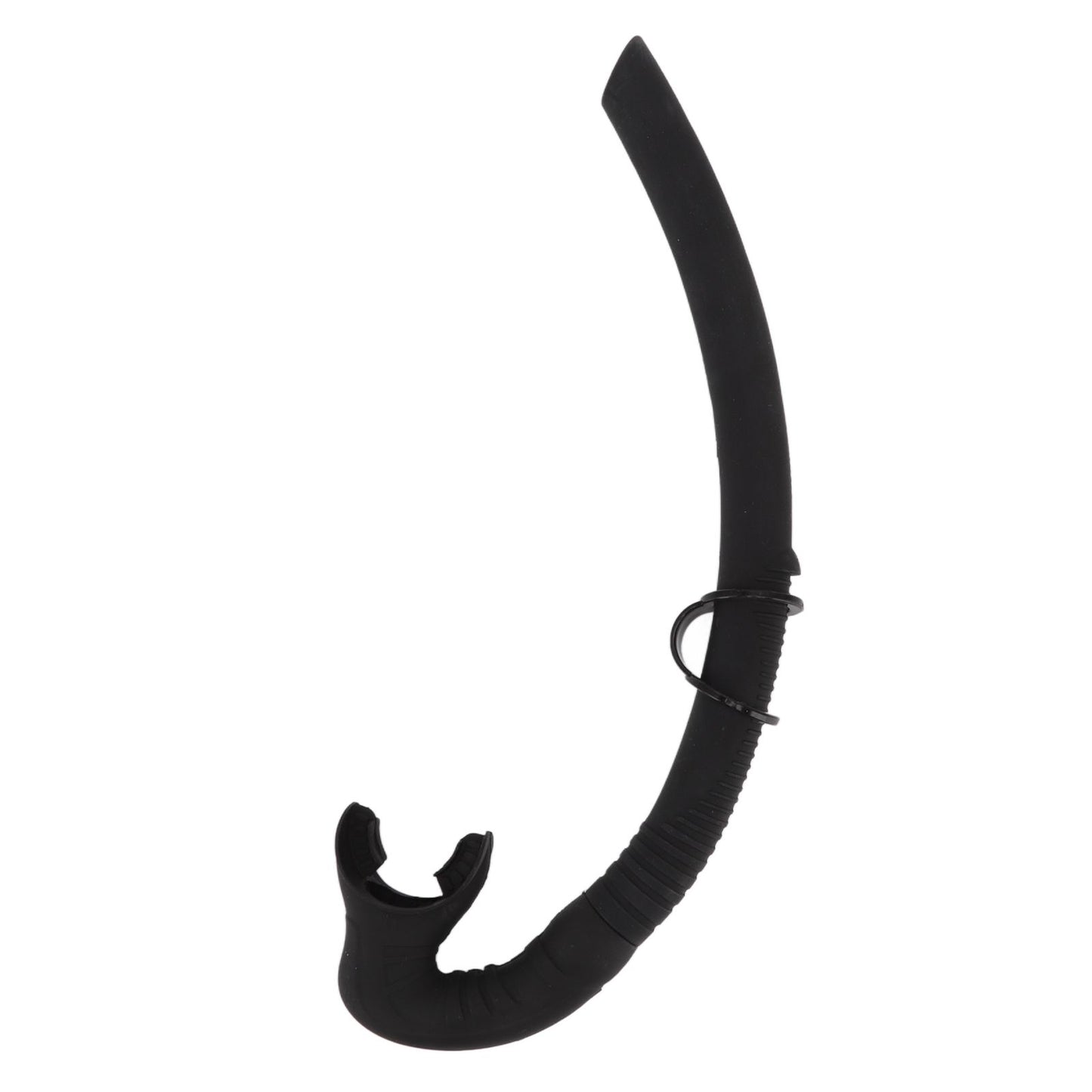 Diving Breathing Tube Foldable Soft Mouthpiece Silicone Freediving Snorkel for Spearfishing Swimming Snorkeling Black