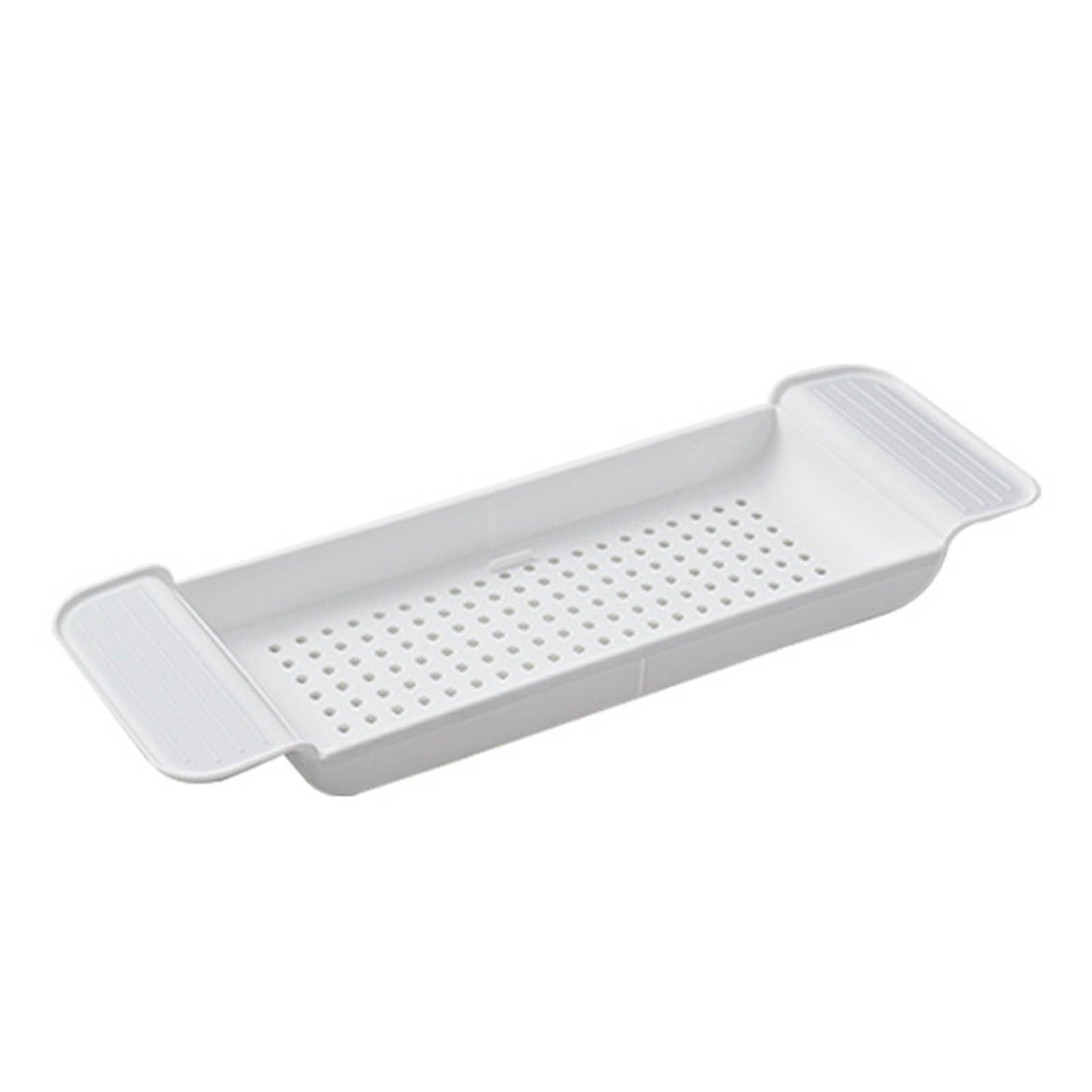 Bathtub Tray Stable Placement Expandable Plastic Material Draining Design Bath Caddy Tub Table for Bathroom White