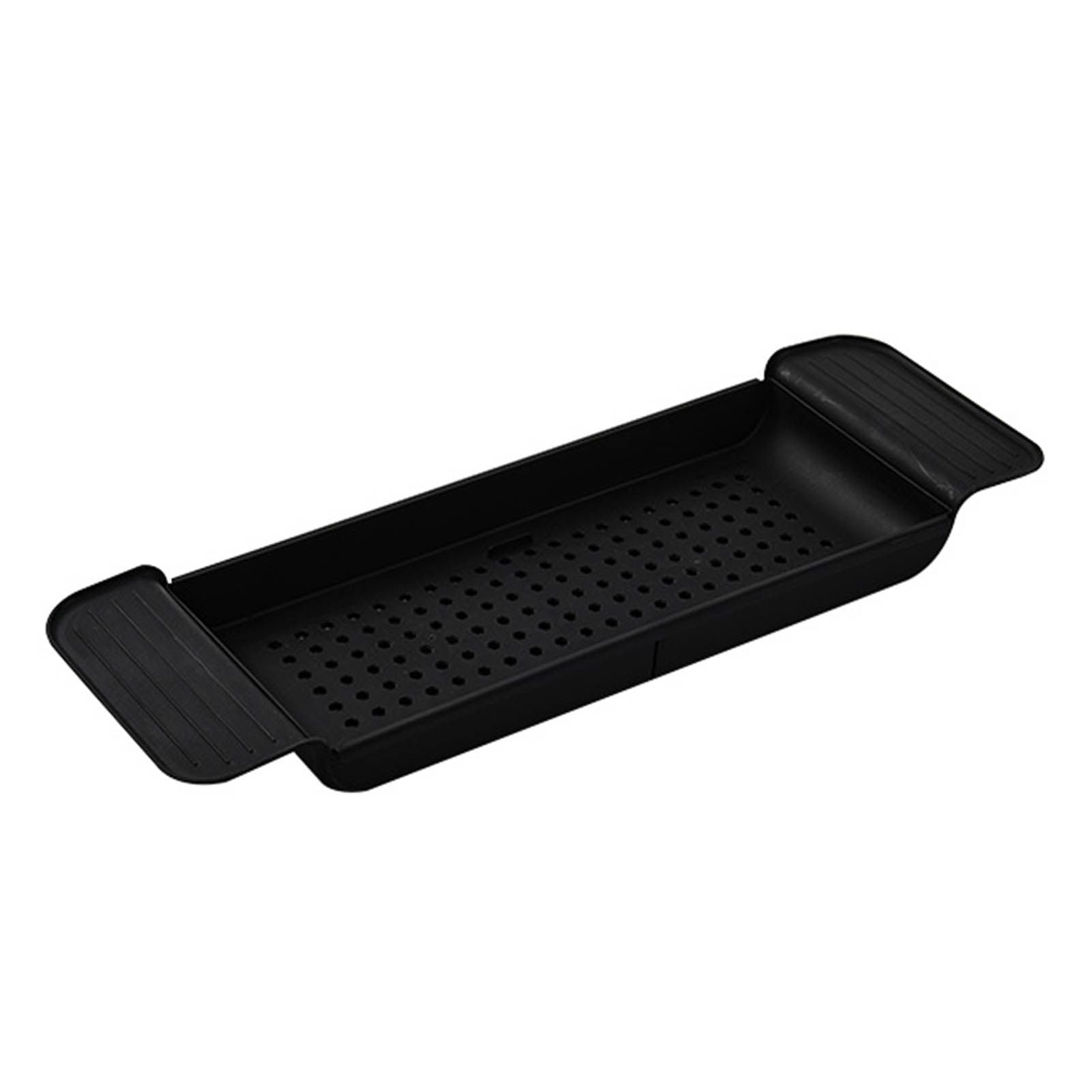 Bathtub Tray Stable Placement Expandable Plastic Material Draining Design Bath Caddy Tub Table for Bathroom Black