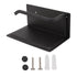 Wall Mounted Tissue Holder Toilet Tissue Bracket Bathroom Paper Roll Hanger with Phone Shelf Black