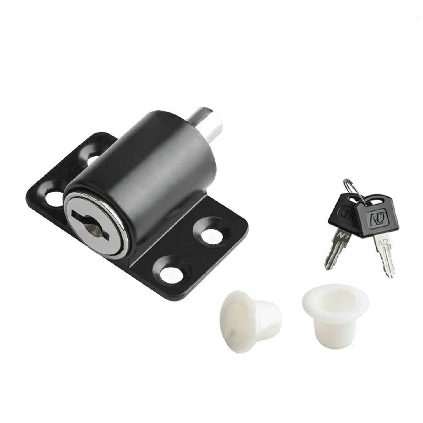 Door Security Lock Anti Theft Alloy Paint Surface with Keys Window Bolt for Home Cabinets Black