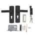 Door Handle Lock Manganese Steel Silent Bearing Universal Door Lever Lock Set with Keys for Home Bedroom Black