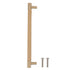 Cabinet Door Handle 224MM Hole Pitch Leather Brass Light Luxury Cupboard Bar Pull Handle for Home Wardrobe Drawer Beige