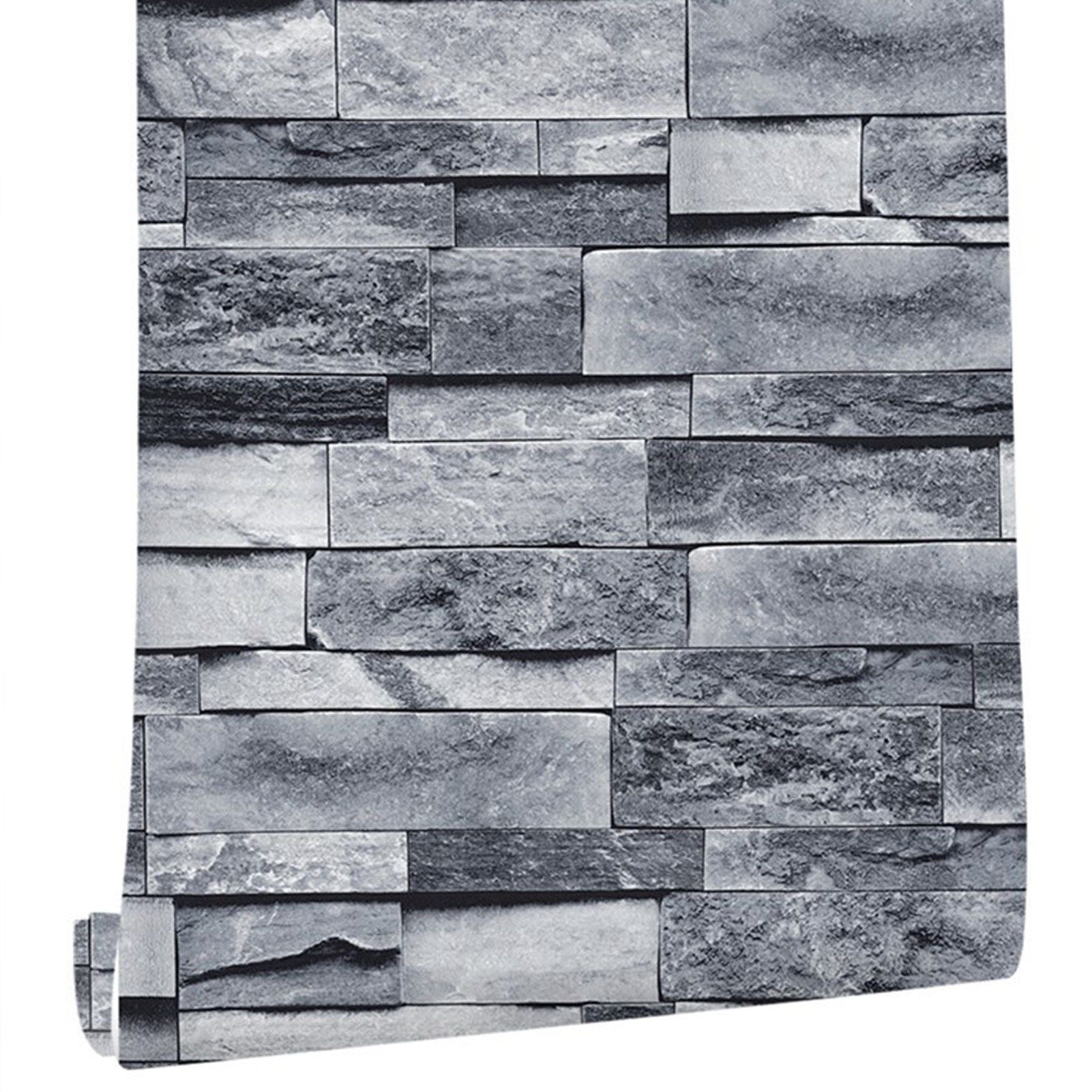 Self Adhesive Wallpaper 3D Simulation Brick Designed Thickened Paper Wall Stickers for Decoration