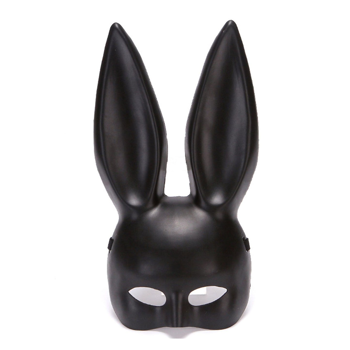 Rabbit Ears Mask Half Face Environmental Protection PVC Masquerade Mask for Parties Costume Matte Black