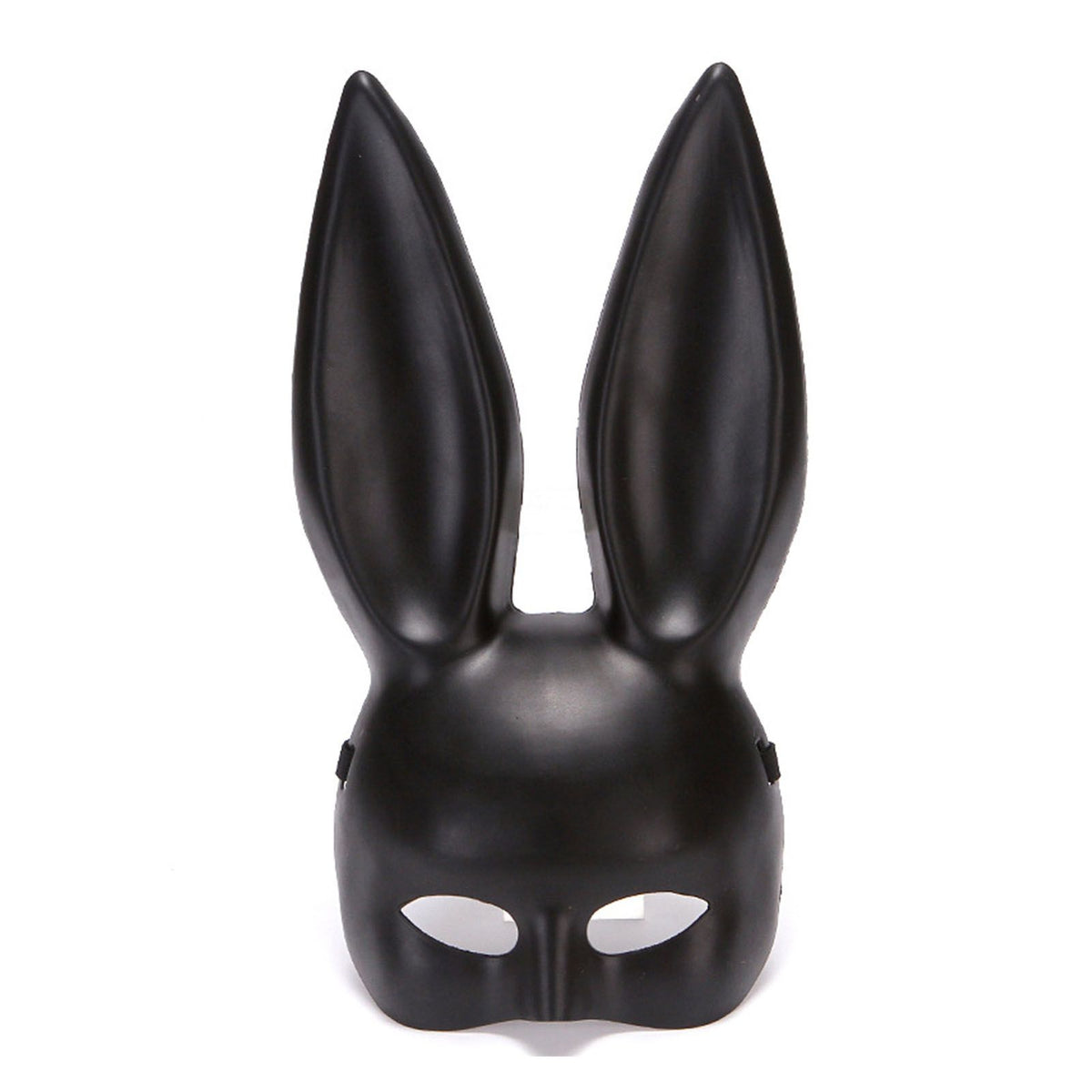 Rabbit Ears Mask Half Face Environmental Protection PVC Masquerade Mask for Parties Costume Matte Black
