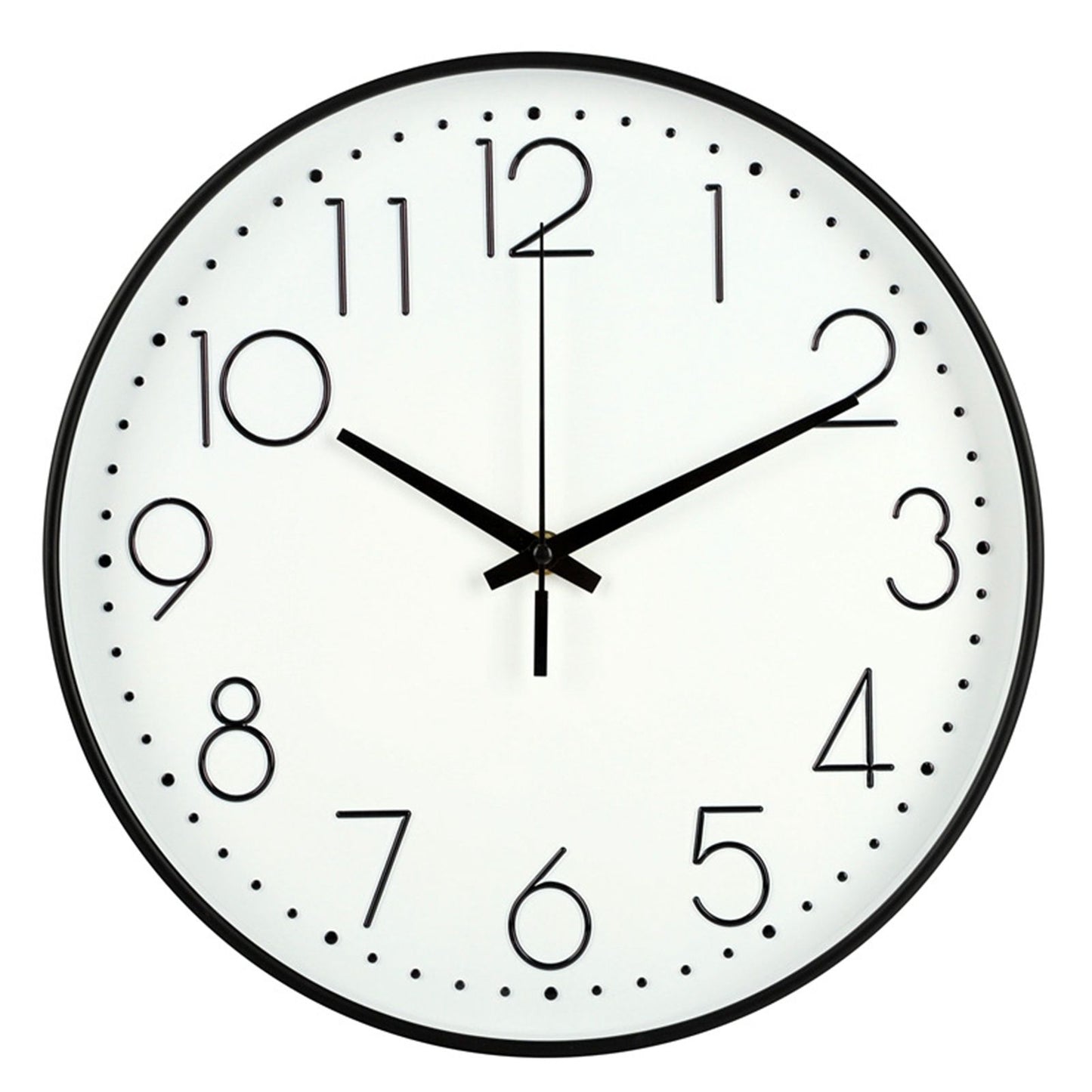 8 Inch Silent Wall Clock Non Ticking Decorative Easy to Read Round Wall Clock for Home Livingroom Black Frame White Bootom Black Word