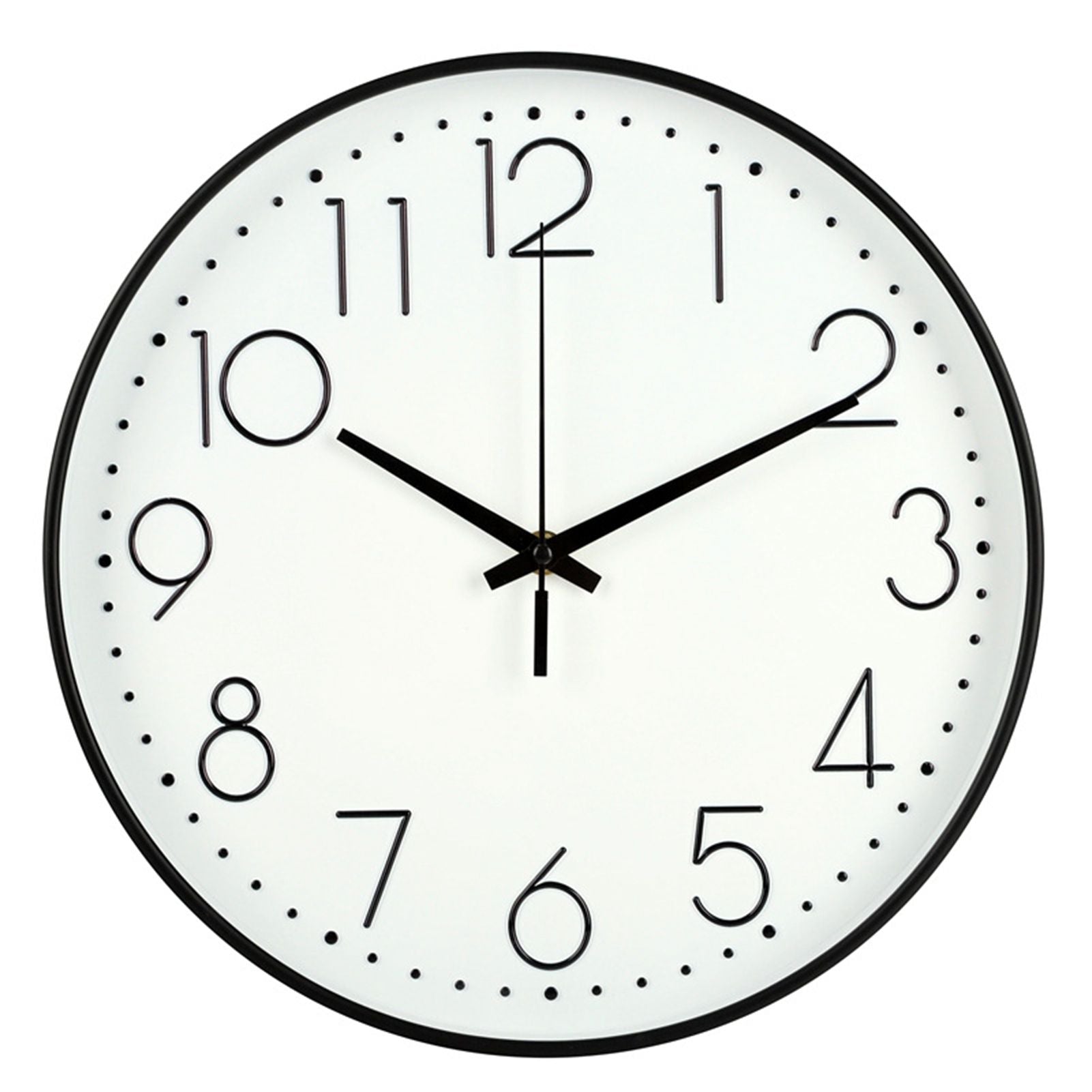 8 Inch Silent Wall Clock Non Ticking Decorative Easy to Read Round Wall Clock for Home Livingroom Black Frame White Bootom Black Word