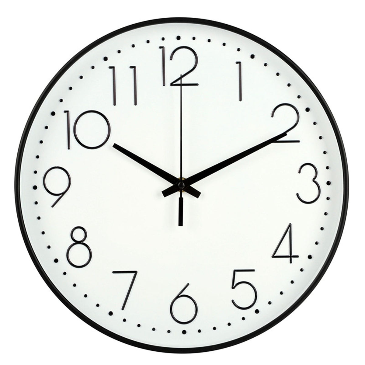 8 Inch Silent Wall Clock Non Ticking Decorative Easy to Read Round Wall Clock for Home Livingroom Black Frame White Bootom Black Word