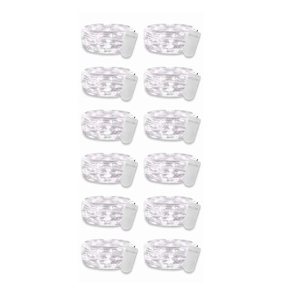 12PCS 0.03W Button String Lights Cold White Light 20 LED 3V Flexible IP65 Waterproof for Wedding Party Bedroom