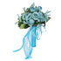 Wedding Bouquet Simulation Artificial Rose Lifelike Green Leaves Modern Elegant Rose for Wedding Church Home Decor Lake Blue