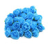 50PCS Simulation Rose Head Decorative Reusable Silk Fake Rose Flower for Wedding Party Blue