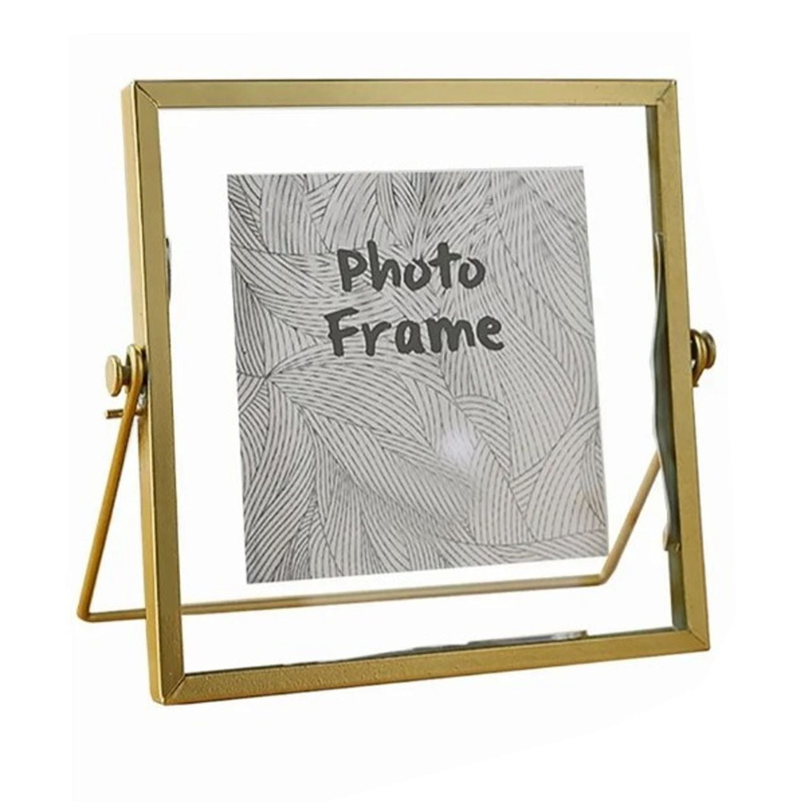 Photo Frame Nordic Style Geometric Metal Wrapping Edges Iron Art Desk Picture Frame for Living Room Office Study 4 Inch