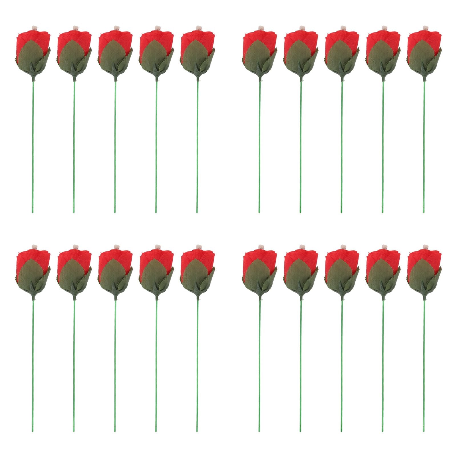 20 Pcs Flame Appearing Rose Exquisite Flower Rose Tricks Toys Professional Magician Props for Parties Performances
