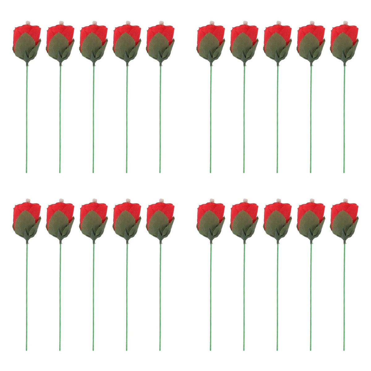 20 Pcs Flame Appearing Rose Exquisite Flower Rose Tricks Toys Professional Magician Props for Parties Performances