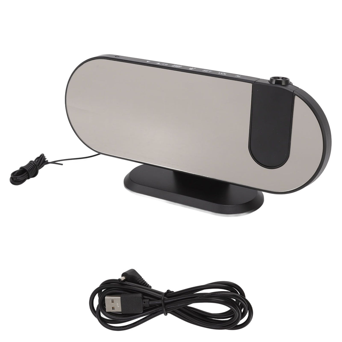 Projection Alarm Clock USB Powered Mirror Display Design High Brightness LED Light Source Ceiling Digital Alarm Clock