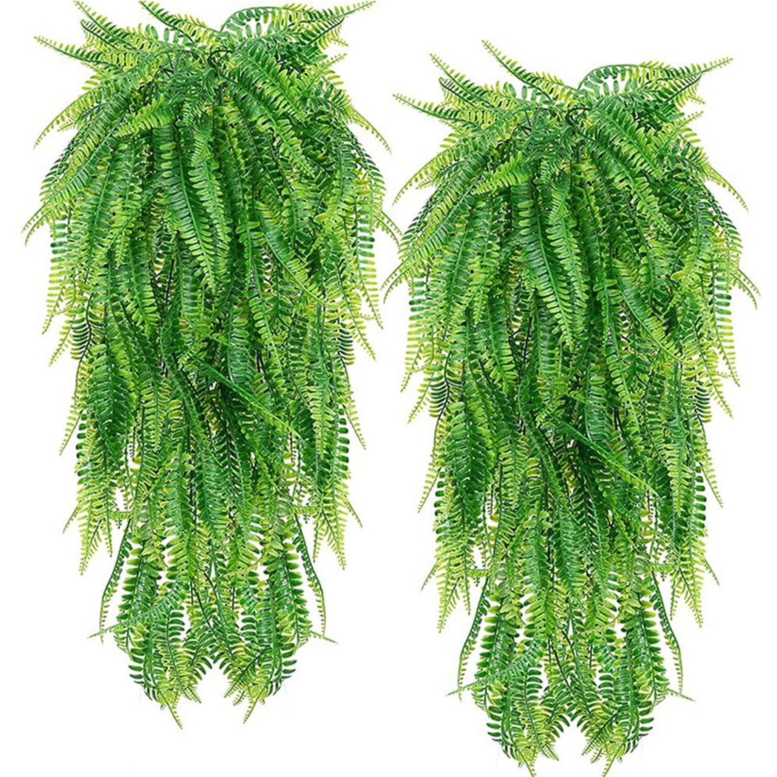2Pcs Green Leaves Decor Natural Shape Color Lifelike Artificial Green Leaves for Home Courtyard