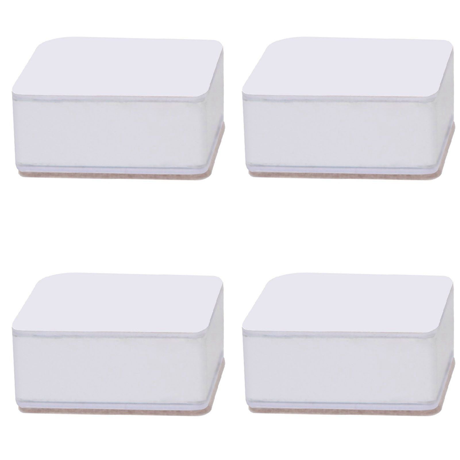 Carbon Steel Furniture Risers Self Adhesive Furniture Lift Anti Slip Low Noise Bed Lifter with Felt Pad for Sofa Couch White
