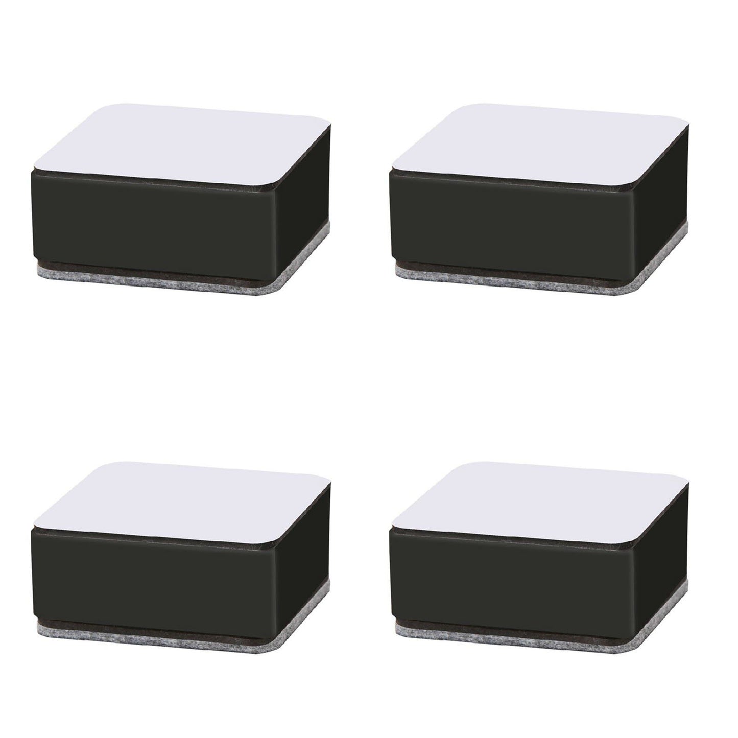 Carbon Steel Furniture Risers Self Adhesive Furniture Lift Anti Slip Low Noise Bed Lifter with Felt Pad for Sofa Couch Black